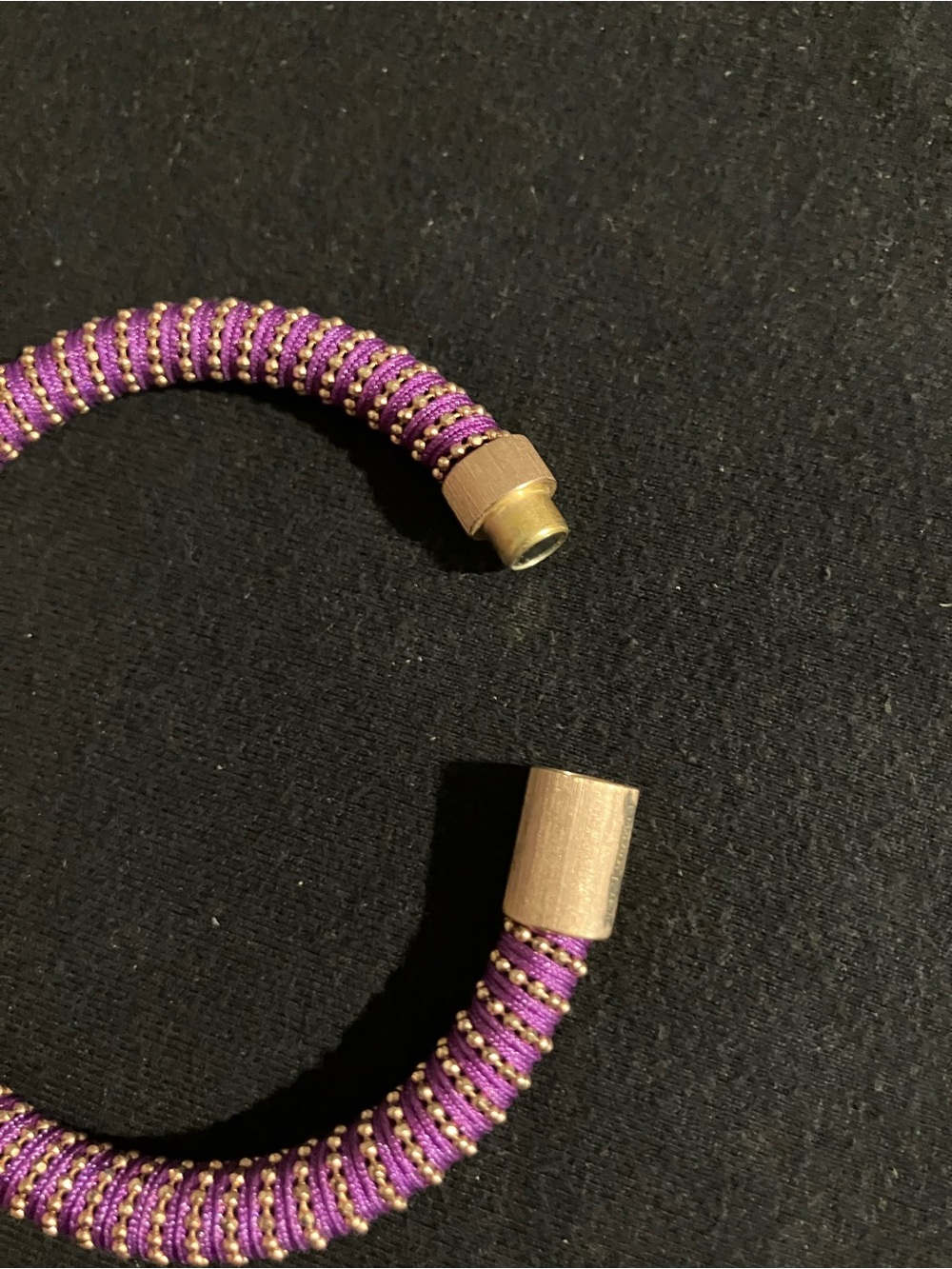 Carolina Bucci Purple & Gold Silk Twister Bracelet Bangle - Picture 5 of 6